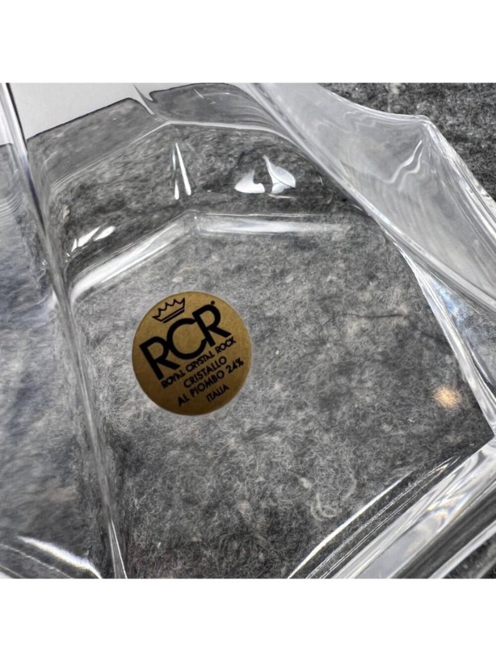 VTG RCR Royal Crystal Rock Hexagonal Decanter Patina Silver Handle & Spout - Picture 2 of 16